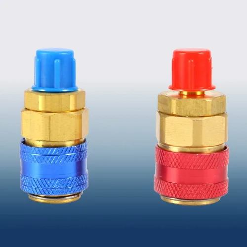Miniatura 2 de Fydun Acoplador rápido de lado bajo R134a Herramienta de reparación de aire acondicionado del coche Conector de acoplador rápido Adaptador de latón