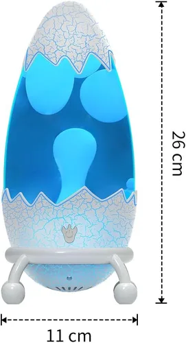 Miniatura 6 de Lámpara de movimiento líquido con diseño de huevo de dinosaurio agrietado, luz nocturna retro para dormitorio, 17 modos de cambio de color, luz