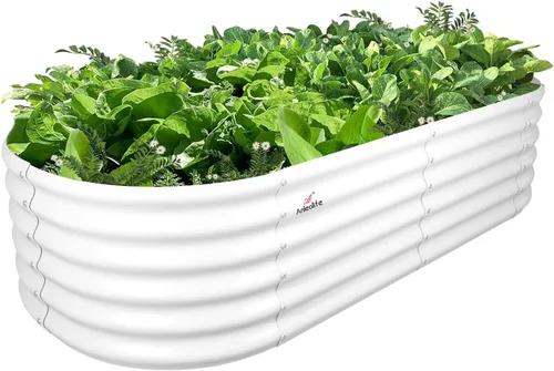 Miniatura 22 de A ANLEOLIFE Paquete de 2 camas de jardín elevadas galvanizadas de 3 pies x 24 pulgadas de alto para exteriores, jardinera redonda de metal