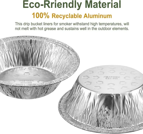 Miniatura 2 de Moldes redondos de papel de aluminio de 5 pulgadas (paquete de 50), recipientes desechables resistentes para asar, almacenar, hornear, cocinar