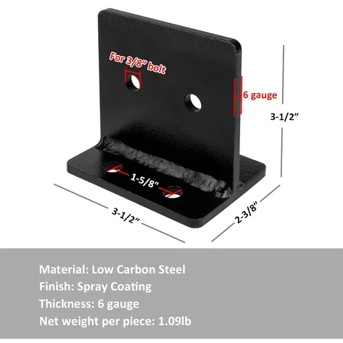 Miniatura 2 de 4 bases de poste ocultas de 4 x 4, soporte de placa de cuchillo resistente, soportes de anclaje de poste de calibre 6