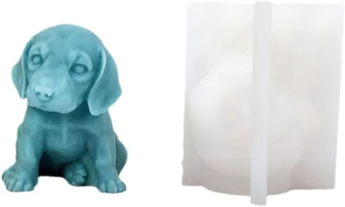 Molde de labrador grande de silicona para velas de cera de jabón, resina epoxi, manualidades, perro, cachorro, animal, deshierbe, fiesta, cena,