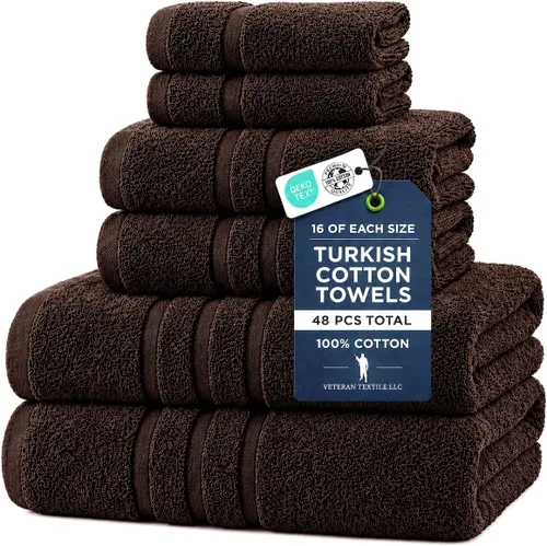 Miniatura 12 de Veteran Textile LLC - 6 piezas - Algodón turco - Juego de toallas de lujo para baño y cocina, 2 toallas de baño, 2 toallas de mano y 2 paños de baño