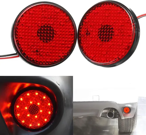 2 unidades de reflector LED para parachoques trasero, luz de freno y marcha atrás, lentes rojas, compatibles con Toyota Sequoia Highlander Zrr70