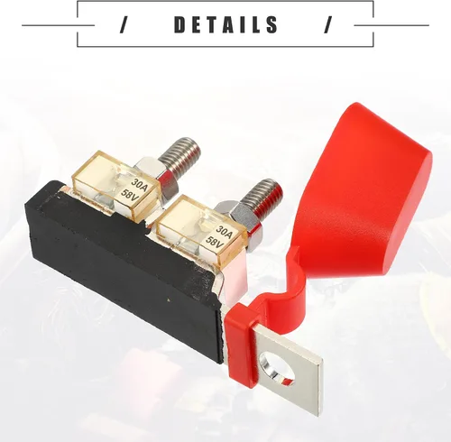 Miniatura 6 de Motoforti Kit de bloque de fusibles de terminal MRBF 30A, doble voltaje máximo 58 V para automóvil, barco marino, RV, plástico, negro, 1 juego
