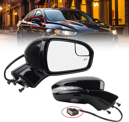 Miniatura 13 de Dasbecan Espejo eléctrico para puerta del lado izquierdo del conductor compatible con Ford Fusion 2013-2015 Power Calentado Señal de giro Luz