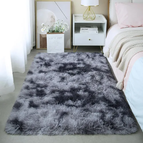 Miniatura 73 de KCHOWUA Alfombras Esponjosas y Peludas de Unicornio para Dormitorio de Niñas, 3x5 pies Lavable Antideslizante Alfombra de Área Shag Peluda para Sala