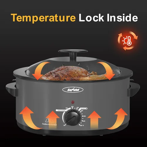 Miniatura 3 de Horno tostador de 8 cuartos con tapa de autohilvanado, con parrilla de tostado extraíble, función de descongelación y calentamiento de pavo