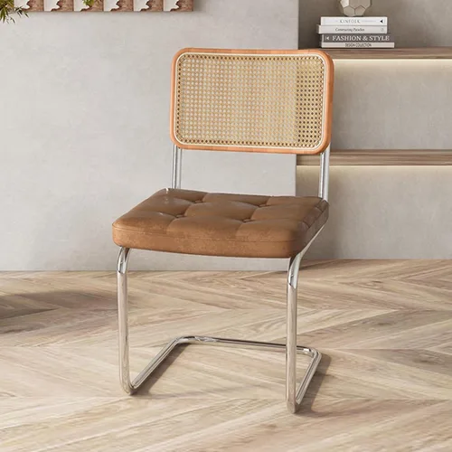 Miniatura 20 de Sillas de comedor de ratán, sillas de cocina, sillas de comedor modernas con madera maciza para cocina, sala de estar, silla de mediados de siglo