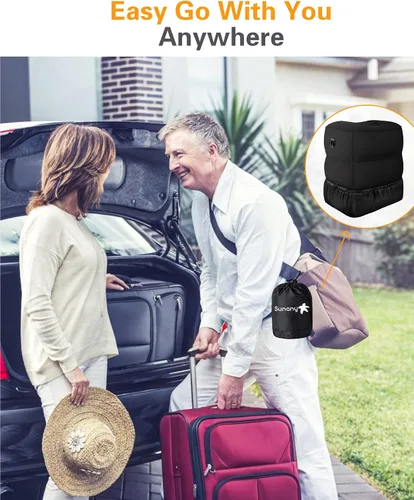 Miniatura 7 de Sunany Almohada inflable para descansar los pies, almohada de viaje en avión para adultos, cojines de altura ajustable, para que los niños duerman