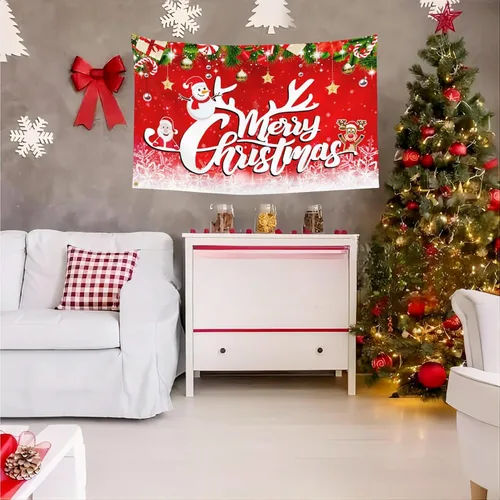 Miniatura 5 de Banderas de Navidad de 3 x 5 para exteriores, decoraciones navideñas divertidas para patio, banderas de patio para exteriores, de doble cara