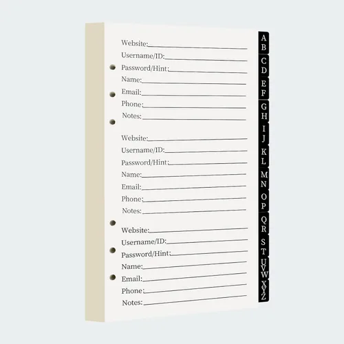 Miniatura 8 de BTSFTOGET Refillable Password Book Binder with Alphabetical Tabs and Lock, 576 Passwords Large Print, 316 Pages Password Keeper for Computer &