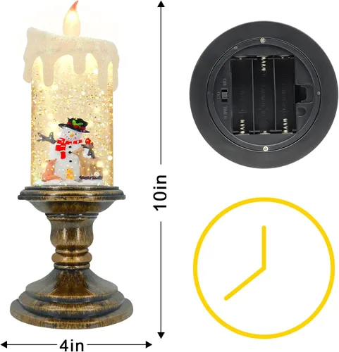 Miniatura 2 de AOMIL Velas de Navidad sin llama, velas parpadeantes sin llama con temporizador, velas LED que funcionan con pilas, luz de vela de globo de nieve