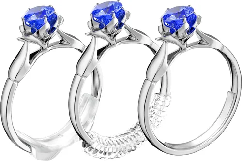 Miniatura 9 de Ajustador de Tamaño de Anillo para Anillos Sueltos, Paquete de 12-4 Tamaños, Protectores Invisibles Transparentes de Silicona, Clip Ajustador