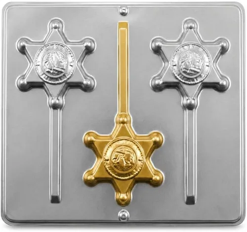 Miniatura 7 de Molde de caramelo de chocolate con diseño de piruleta con insignia del sheriff 3455