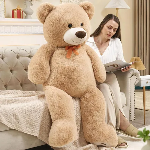 Miniatura 6 de MaoGoLan Oso de peluche gigante de 4 pies de crema, oso de peluche grande de 47 pulgadas, peluche suave para niños, decoraciones para Baby Shower