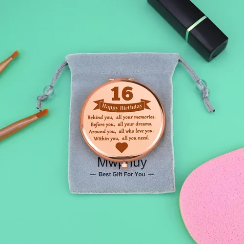 Miniatura 7 de Regalos de dulces 16 para niñas, regalos de feliz cumpleaños 16 para mejor amiga, sobrina, hija, ideas de regalo de cumpleaños 16 para niñas, espejo