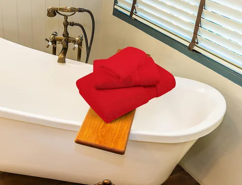 Miniatura 6 de Towel and Linen - Juego de toallas Mart color borgoña, 2 toallas de baño, 2 toallas de mano y 4 paños de 2 capas de baja torsión de 600 GSM, hilado