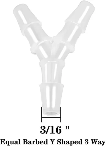 Miniatura 2 de Adaptador de manguera de 1/2 pulgada con púas iguales en forma de Y de 3 vías de plástico empalmador empalmador adaptador de unión para tubería