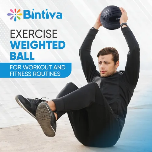 Miniatura 2 de bintiva Pelota de Golpe sin Rebote - Bola Pesada para Ejercicio con Peso para Rutinas de Entrenamiento y Fitness - Bola de Peso Muerto Medicinal