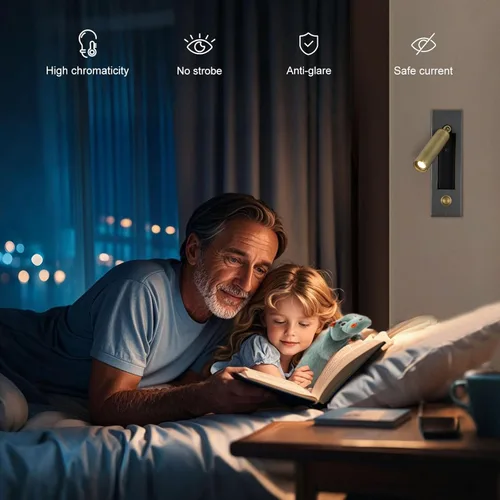 Miniatura 2 de Lámpara LED para dormitorio, lámpara de pared para cabecero, luz de lectura de mesita de noche, lámparas de pared con interruptor de pulsador