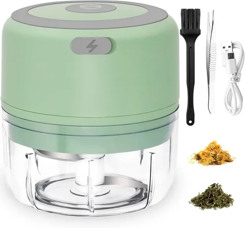 Molinillo Eléctrico de Hierbas para Especias - Eficiencia Molinillo Grande de 3.4 oz para Moler Hierbas Frescas y Secas, Carga USB Portátil con