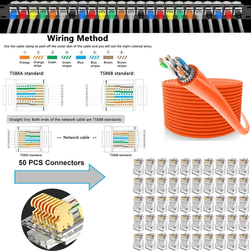 Miniatura 6 de TAIWAIN Kit de herramientas para pelacables de crimpado de red RJ45 Cat5/Cat6/Cat7 6P/8P/4P RJ11/RJ12/Juego de cortadores de reparación de cables