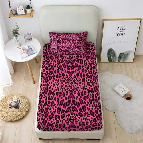 Miniatura 17 de MUSOLEI Sábanas Panda Sábanas ajustadas Lindas hojas de cama con conjunto de cama de animales 3D con orejas para niñas Conjunto de cama individual