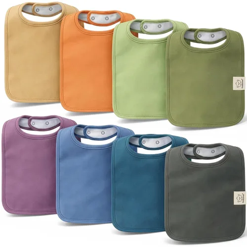 Miniatura 14 de KeaBabies Paquete de 8 baberos orgánicos para bebés para niños y niñas - Baberos súper absorbentes de algodón para bebé niña y niño, baberos