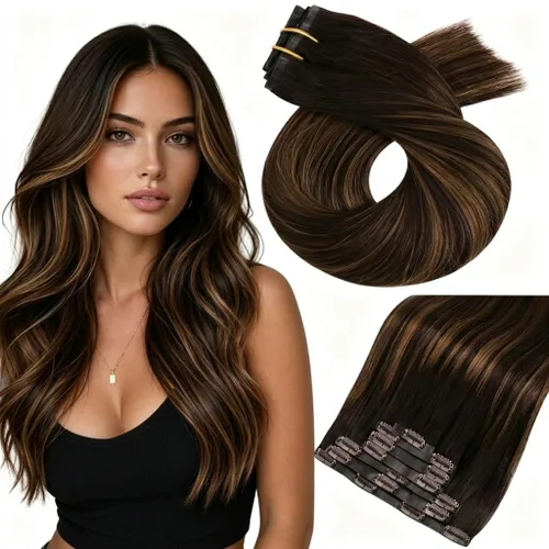 Miniatura 21 de Moresoo - Extensiones de cabello humano con pinzas, sin costuras, con trama, de poliuretano, invisible, cabello humano real, color rubio platino, 7