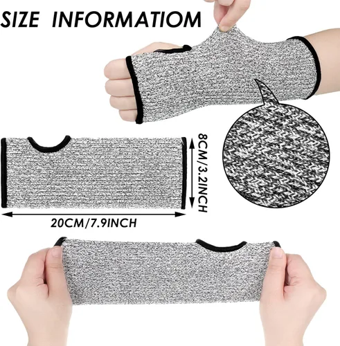 Miniatura 3 de Geyoga 3 pares de mangas resistentes a los cortes para brazos delgados protectores de brazo con agujero para el pulgar para mujeres y hombres