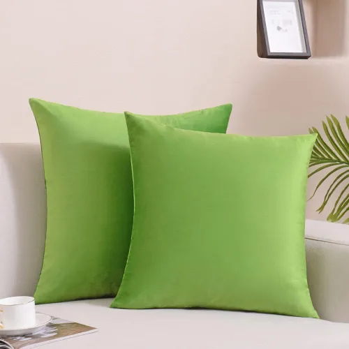 Krifey - Fundas de almohada decorativas de terciopelo, fundas de cojín suaves, cuadradas, para sofá, dormitorio, 16 x 16 pulgadas, color verde