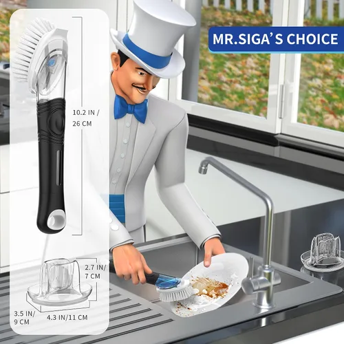 Miniatura 8 de MR.SIGA Recambios de cepillo para platos dispensadores de jabón, paquete de 4