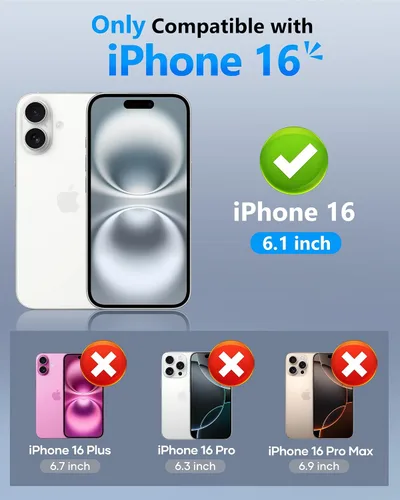 Miniatura 2 de ATATOO Funda tipo cartera para iPhone 16 con tarjetero (almacena 3-5 tarjetas) [bloqueo RFID] y funda deslizante para cámara, protección de grado