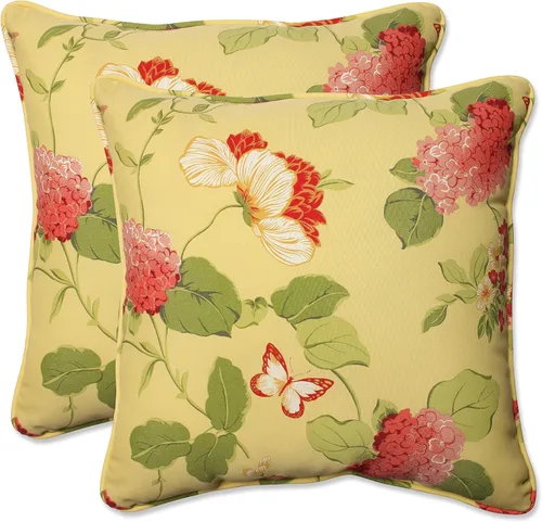 Miniatura 10 de Pillow Perfect - Cojines decorativos florales brillantes para interiores/exteriores, 2 unidades, lumbar - 11.5 x 18.5 pulgadas, verde/rojo Zoe