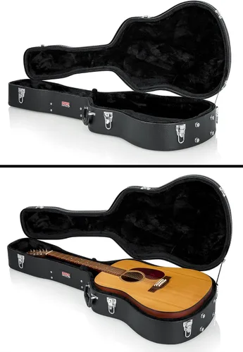 Miniatura 6 de Gator Hard-Shell Wood Case GWE-DREAD12 for Dreadnought Acoustic Guitars - Bundle with Picks, Strap, and Austin Bazaar Polishing Cloth