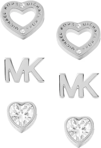 Miniatura 2 de Michael Kors - Aretes de broche para dama de acero inoxidable con forma de corazón con detalles de cristal
