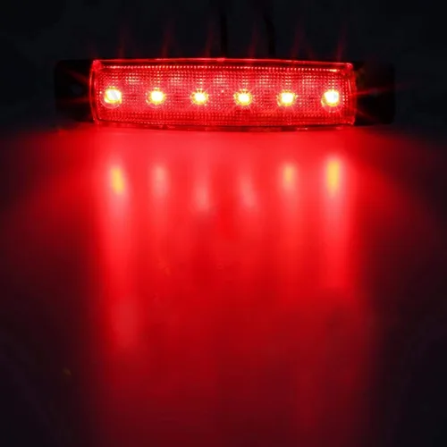 Miniatura 6 de Luces LED rojas de marcador lateral, (paquete de 20) 6 LED 2835 SMD lámparas de liquidación para camión, remolque, caravana, camioneta, tractor, 20