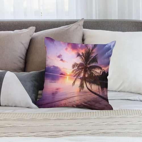 Miniatura 5 de Juego de 2 fundas de almohada con diseño escénico del océano tropical, fundas de almohada para sofá, fundas de almohada de poliéster para sofá