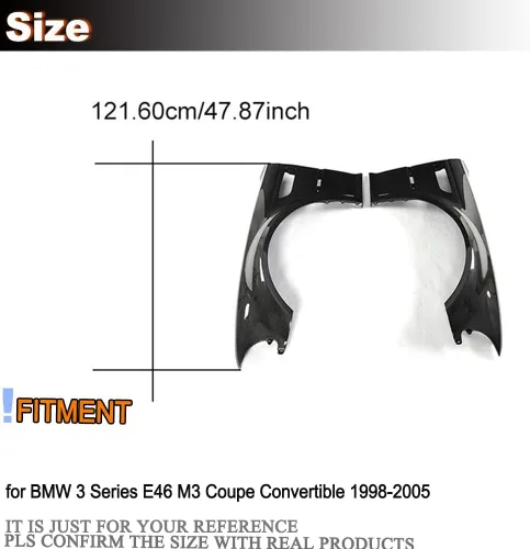 Miniatura 5 de Ventilación lateral del guardabarros compatible con BMW Serie 3 E46 M3 Coupé Convertible 1998-2005 salida de fábrica de fibra de carbono pura CF