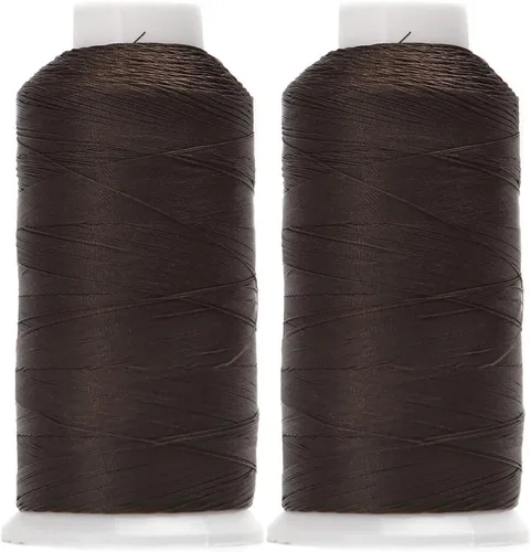 Miniatura 4 de Juego de 2 rollos/66 hilos de nailon unidos 210D/3 size69 para coser cuero, tapicería, lona, zapatos y tejido de cabello de 3000 yardas