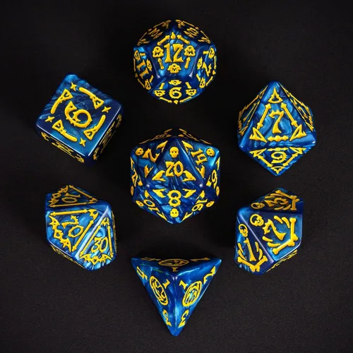 Miniatura 47 de Juego de dados DND de 7 dados poliédricos con una bolsa de dados de cuero, juego de dados D&D para juegos de mesa RPG (negro)