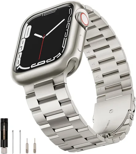 Miniatura 18 de SUNFWR Compatible con Apple Watch Band 40mm 41mm 38mm 42mm (Series 10 11) para Mujeres y Hombres, Correa de Acero Inoxidable para iWatch para Apple