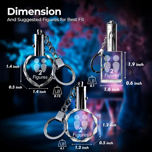 Miniatura 2 de 3D innovation Llavero de cristal personalizado con luz LED, llavero grabado con láser 2D personalizado, grandes regalos personalizados