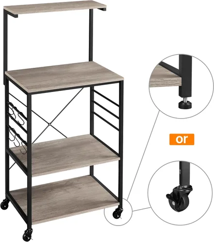 Miniatura 6 de Yaheetech Estante para hornear de cocina con ruedas (16 pulgadas de profundidad x 24 pulgadas de ancho x 50 pulgadas de alto), carrito de cocina