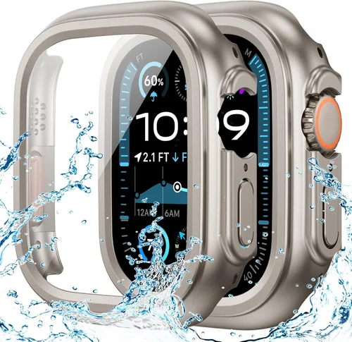 Miniatura 25 de Goton - Funda impermeable para Apple Watch 38 mm Series 3 2 1, protector de pantalla de vidrio templado, protección completa de policarbonato duro