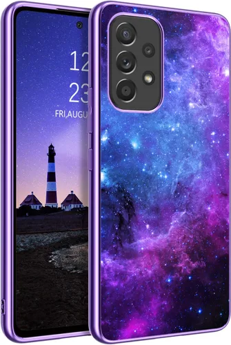 Miniatura 10 de GUAGUA Funda para Samsung Galaxy Z Fold 7, brilla en la oscuridad, linda nebulosa espacial noctilucente, luminosa, delgada, protectora a prueba