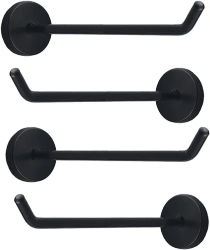Miniatura 6 de Gancho clásico negro de acero inoxidable resistente, gancho duradero para colgar batas, gancho de montaje en pared, toque perfecto para tu baño