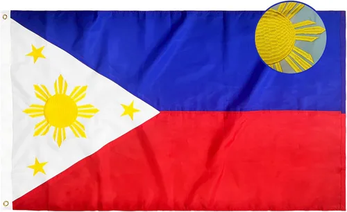 TOPFLAGS Bandera de Filipinas de 3 x 5 pies, banderas nacionales filipinas bordadas, estrellas resistentes, rayas cosidas al aire libre con 2 ojales
