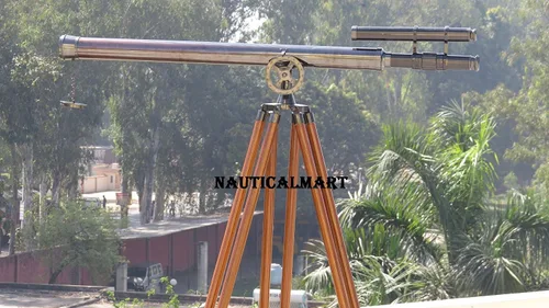 Miniatura 5 de Nauticalmart Telescopio vintage Griffith Astro de doble barril aceitado de 64